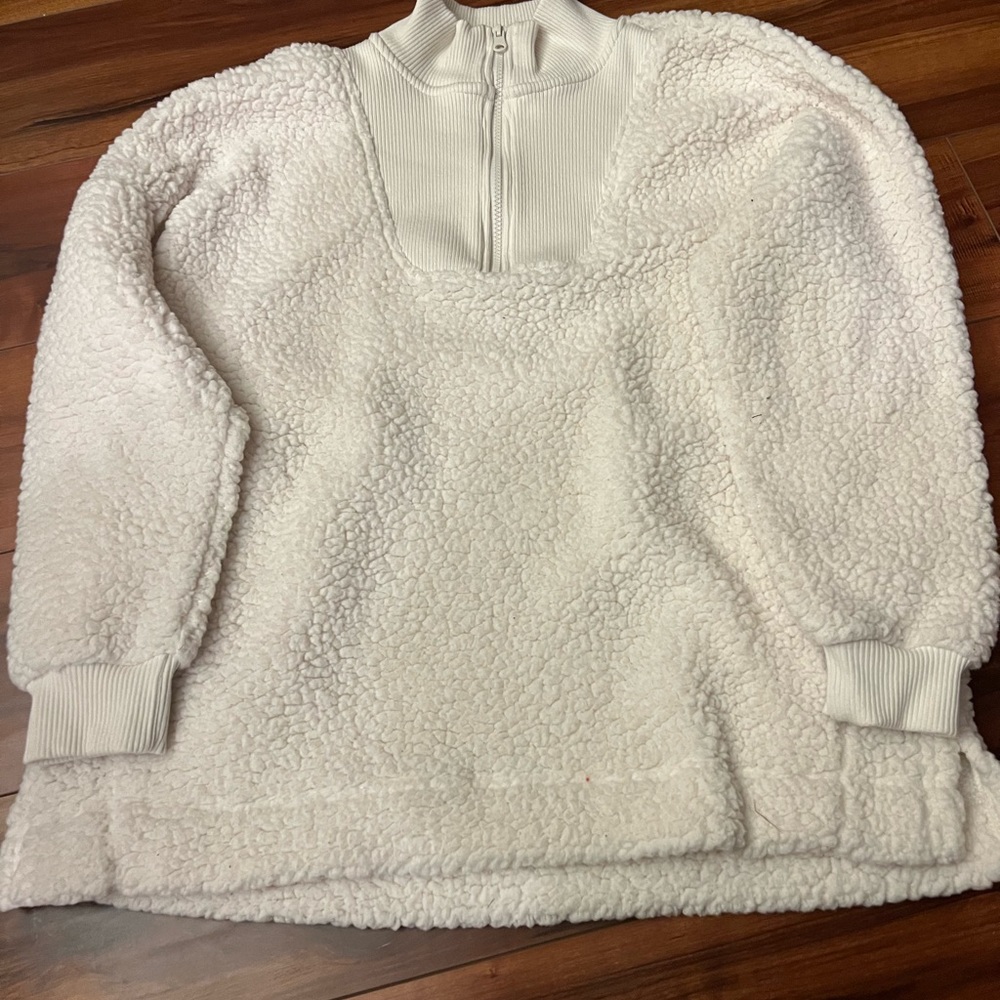 White fluffy sweatshirt